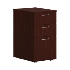 HON File Cabinets<Mod 3-Drawer Mobile Vertical File Cabinet, Letter/Legal Size, Lockable, Traditional Mahogany (PLPMBBFLT1)