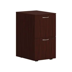 HON File Cabinets<Mod 2-Drawer Vertical File Cabinet, Mobile Pedestal, Letter/Legal, Traditional Mahogany, 20" (HLPLPMFF.LTM1)