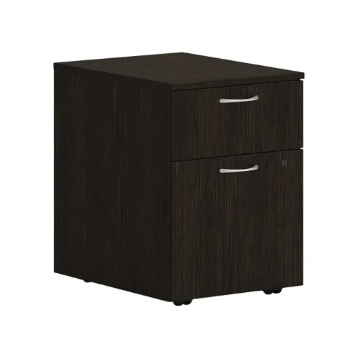 HON File Cabinets<Mod 2-Drawer Vertical File Cabinet, Mobile Pedestal, Letter/Legal, Java Oak, 20" (HLPLPMBF.LJA1)