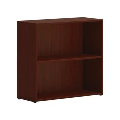 HON Bookcases<Mod 29"H 2-Shelf Bookcase, Traditional Mahogany (HLPLBC3013B2.LTM1)