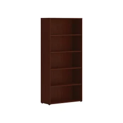 HON Bookcases<Mod 65"H 5-Shelf Bookcase, Traditional Mahogany (HLPLBC3013B5.LTM1)