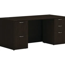 HON Office Desks<Mod 66"W Double-Pedestal Desk, (HLPLDS66PSJA1)