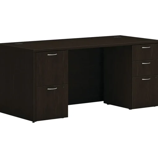 HON Office Desks<Mod 66"W Double-Pedestal Desk, (HLPLDS66PSJA1)
