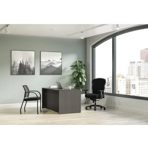 HON Computer Desks<Mod 60"W Double-Pedestal Desk, (HLPLDS6030BBFLS1)