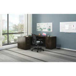 HON Office Desks<Mod 66"W L-Shaped Double-Pedestal Desk, (HLPL6672LDESKJA1)