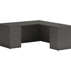 HON Computer Desks<Mod 66"W L-Shaped Double-Pedestal Desk, (HLPL6672LDESKSL1)