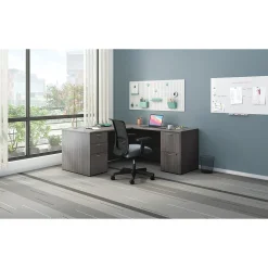 HON Computer Desks<Mod 66"W L-Shaped Double-Pedestal Desk, (HLPL6672LDESKSL1)