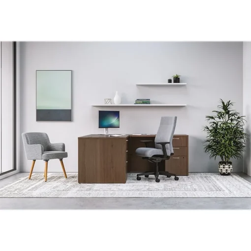 HON L-Desks<Mod 60"W L-Shaped Double-Pedestal Desk, (HLPL6072LDESK2BBFSE1)