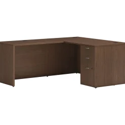 HON L-Desks<Mod 60"W L-Shaped Single-Pedestal Desk, (HLPL6072LDESK1BBFSE1)