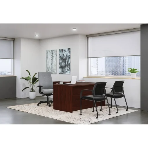 HON Office Desks<Mod 60"W L-Shaped Workstation, (HLPL6072LDESK2BBFTM1)