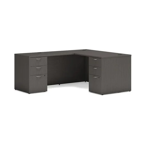 HON L-Desks<Mod 60"W L-Shaped Workstation, (HLPL6072LDESK2BBFLS1)