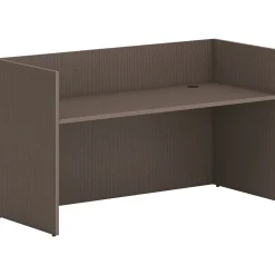 HON Office Desks<Mod 72"W Reception Desk Shell, Slate Teak (HLPLRCPNDS7230.LSL1)