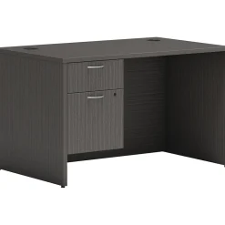 HON Computer Desks<Mod 48"W Single Hanging Pedestal Desk, Slate Teak (HLPLDS48HBFSL1)