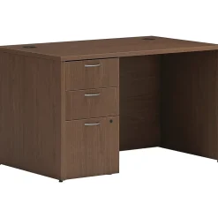 HON Computer Desks<Mod 48"W Single-Pedestal Desk, (HLPLDS4830BBFSE1)