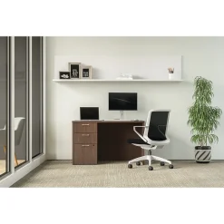 HON Computer Desks<Mod 48"W Single-Pedestal Desk, (HLPLDS4830BBFSE1)