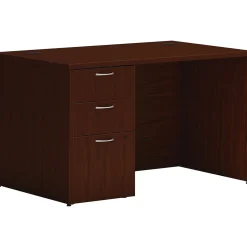 HON Computer Desks<Mod 48"W Single-Pedestal Desk, (HLPLDS4830BBFTM1)