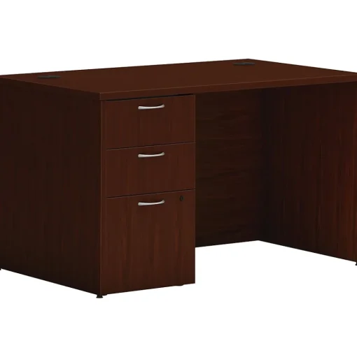 HON Computer Desks<Mod 48"W Single-Pedestal Desk, (HLPLDS4830BBFTM1)