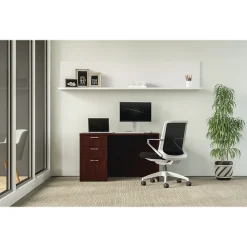 HON Computer Desks<Mod 48"W Single-Pedestal Desk, (HLPLDS4830BBFTM1)