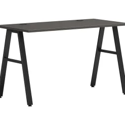 HON Office Desks<Mod 48"W Table Desk, Slate Teak (HLPL4824LS1ALEGBLK)
