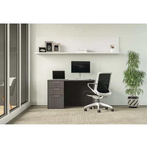 HON Office Desks<Mod 60"W x 30"D Single-Pedestal Desk, (HLPLDS60PSSL1)