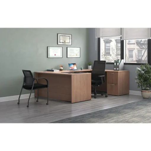 HON Computer Desks<Mod 66"W x 96"D U-Shaped Computer Desk with 2 Support Pedestals, (HLPL6696UDESKSE1)