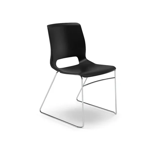HON Folding & Stacking<Motivate High-Density Stacking Chair, Onyx Shell, 4 per Carton