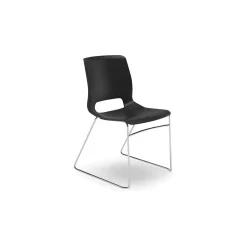 HON Folding & Stacking<Motivate High-Density Stacking Chair, Onyx Shell, 4 per Carton