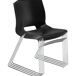 HON Folding & Stacking<Motivate High-Density Stacking Chair, Onyx Shell, 4 per Carton