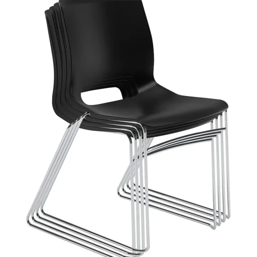 HON Folding & Stacking<Motivate High-Density Stacking Chair, Onyx Shell, 4 per Carton