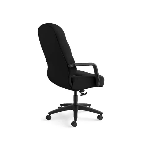 HON Office Chairs<Pillow-Soft Executive High-Back Chair, Center-Tilt, Fixed Arms, Black Fabric