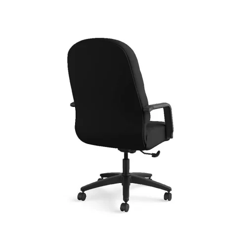 HON Office Chairs<Pillow-Soft Executive High-Back Chair, Center-Tilt, Fixed Arms, Black Fabric