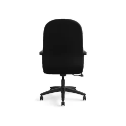 HON Office Chairs<Pillow-Soft Executive High-Back Chair, Center-Tilt, Fixed Arms, Black Fabric