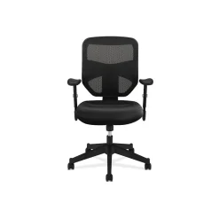 HON Office Chairs<Prominent Mesh High-Back Task Chair, Adjustable Arms, Black SofThread Leather Seat (BSXVL531SB11)
