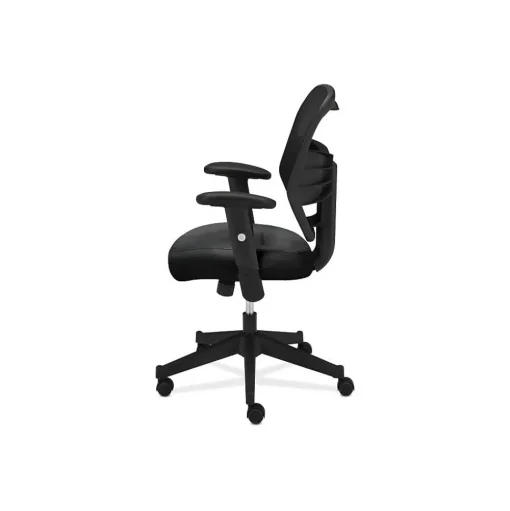HON Office Chairs<Prominent Mesh High-Back Task Chair, Adjustable Arms, Black SofThread Leather Seat (BSXVL531SB11)