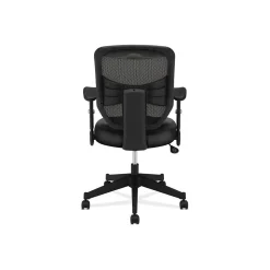HON Office Chairs<Prominent Mesh High-Back Task Chair, Adjustable Arms, Black SofThread Leather Seat (BSXVL531SB11)