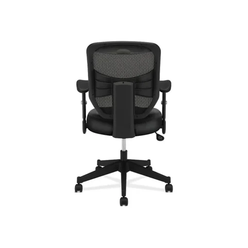 HON Office Chairs<Prominent Mesh High-Back Task Chair, Adjustable Arms, Black SofThread Leather Seat (BSXVL531SB11)