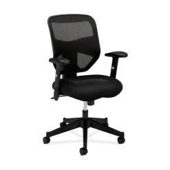HON Office Chairs<Prominent Mesh High-Back Task Chair, Center-Tilt, Adjustable Arms, Black Sandwich (BSXVL531MM10)