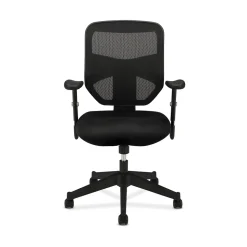 HON Office Chairs<Prominent Mesh High-Back Task Chair, Center-Tilt, Adjustable Arms, Black Sandwich (BSXVL531MM10)
