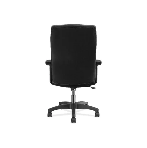 HON Office Chairs<SofThread Leather High-Back Executive Chair, Center-Tilt, Fixed Arms, Black (BSXVL151SB11)