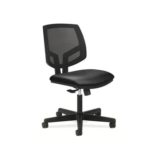 HON Office Chairs<Volt Mesh Back Leather Computer and Desk Chair, Black (H5711.SB11.T)