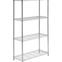 Honey-Can-Do Shelving<Honey Can Do 4-Shelf Metal Unit, 36"W, Chrome (SHF-09439)