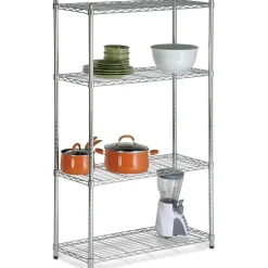 Honey-Can-Do Shelving<Honey Can Do 4-Shelf Metal Unit, 36"W, Chrome (SHF-09439)