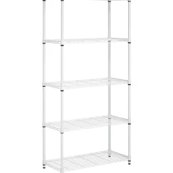 Honey-Can-Do Shelving<Honey Can Do 5-Shelf Metal Unit, 36"W, White (SHF-09623)