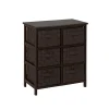 Honey-Can-Do Storage Cabinets<Honey Can Do Woven Strap 6 Drawer Chest with Wooden Frame, Espresso Black (TBL-03759)