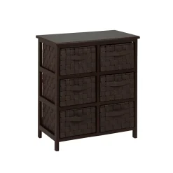 Honey-Can-Do Storage Cabinets<Honey Can Do Woven Strap 6 Drawer Chest with Wooden Frame, Espresso Black (TBL-03759)