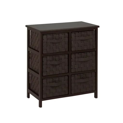 Honey-Can-Do Storage Cabinets<Honey Can Do Woven Strap 6 Drawer Chest with Wooden Frame, Espresso Black (TBL-03759)