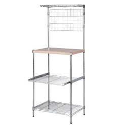 Honey-Can-Do Shelving<Mini Microwaveable Shelf w/MDF Top, Chrome (SHF-09256)