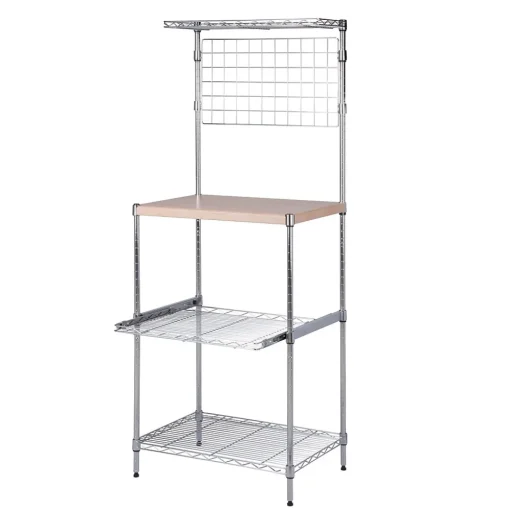 Honey-Can-Do Shelving<Mini Microwaveable Shelf w/MDF Top, Chrome (SHF-09256)