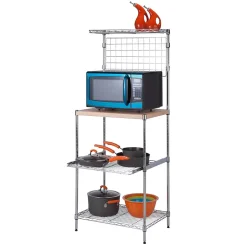 Honey-Can-Do Shelving<Mini Microwaveable Shelf w/MDF Top, Chrome (SHF-09256)