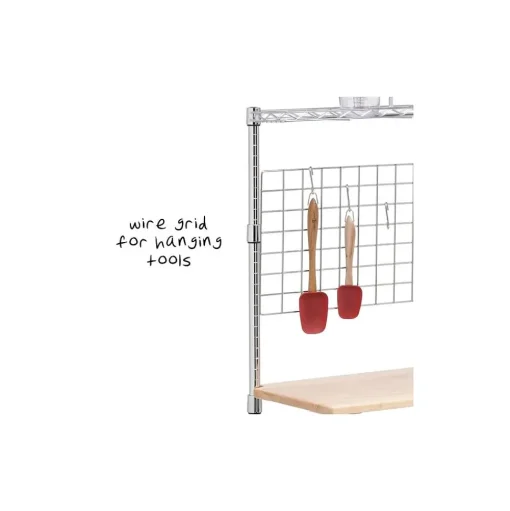 Honey-Can-Do Shelving<Mini Microwaveable Shelf w/MDF Top, Chrome (SHF-09256)